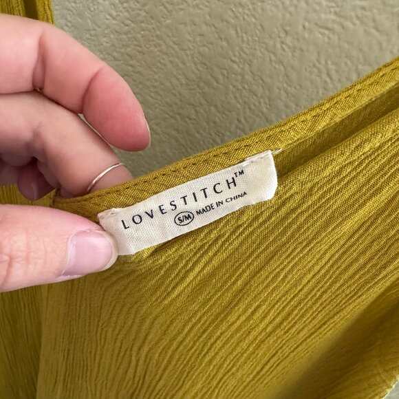 Love‎ Stitch Gauze Maxi Dress with Pockets in Mustard Yellow Size S/M - Picture 4 of 8